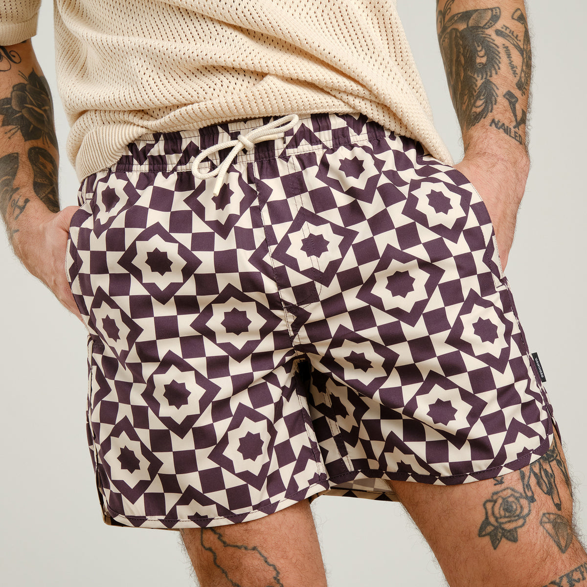 Swim Shorts Sandhamn Mosaic Star Plum