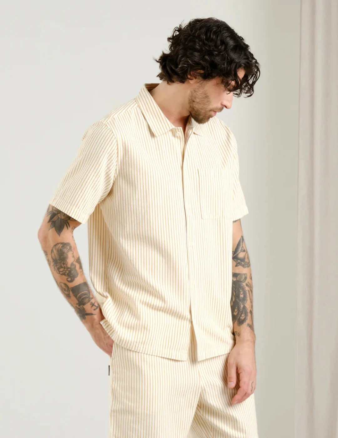 Shirt Brantevik Work Stripe Yellow Yellow,