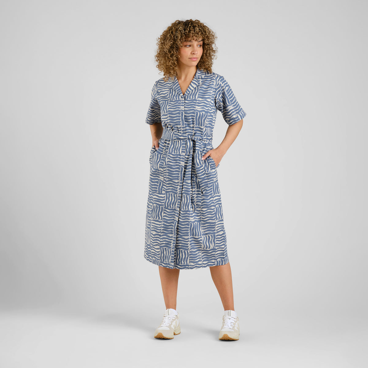 Shirt Dress Orrefors Wave Tiles Blue