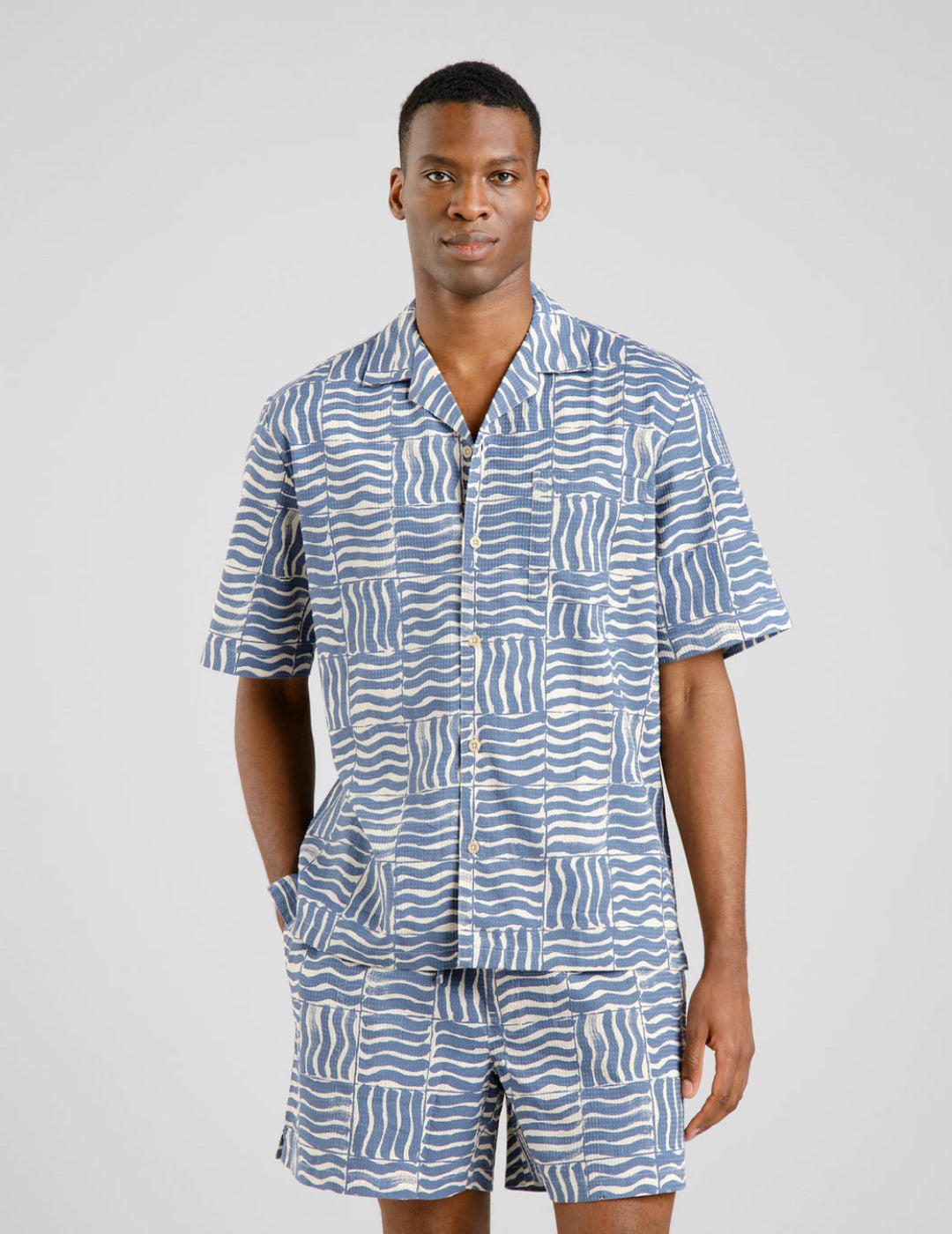 Shirt Marstrand Wave Tiles Blue