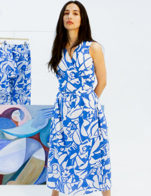 Amy Seersucker Wrap Dress - Claire Prouvost Print
