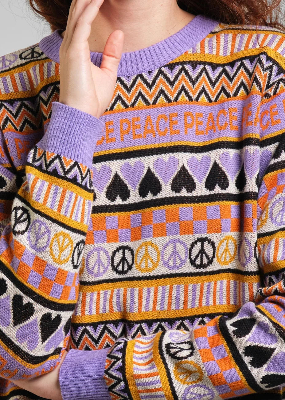 Sweater Arendal Peace Purple