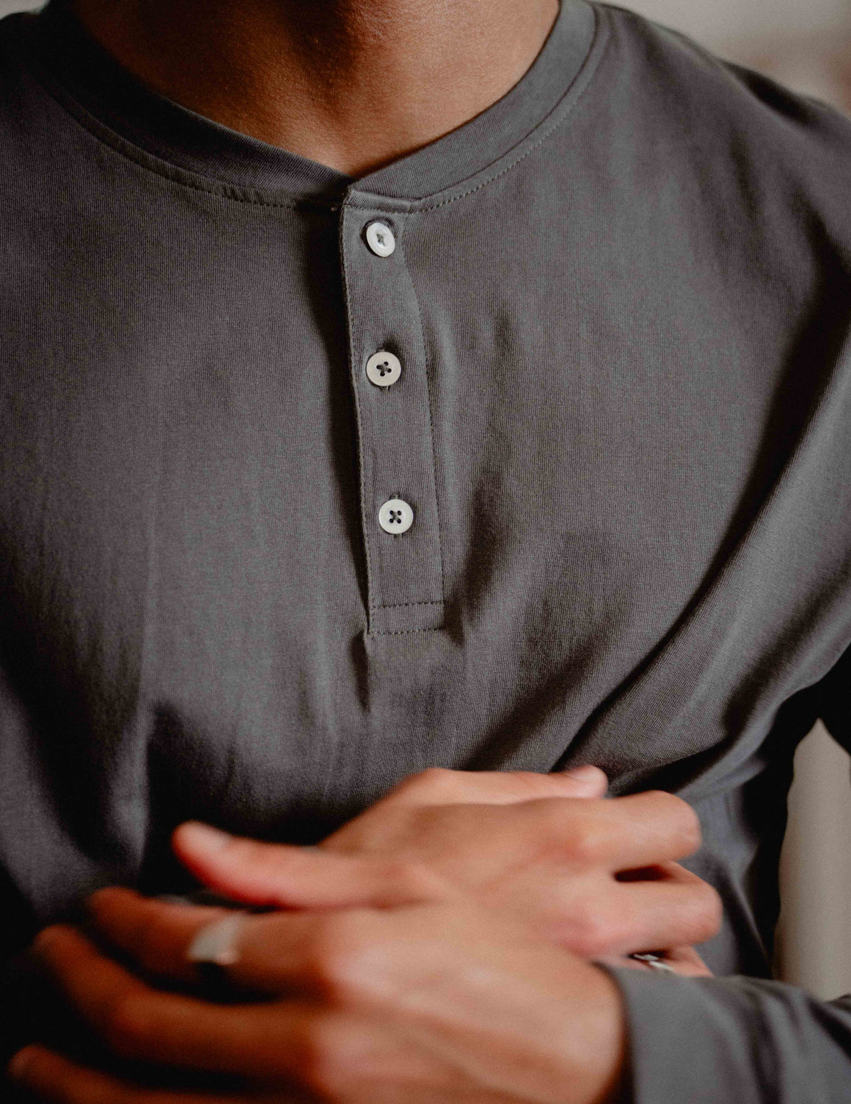 Mens Henley - Dark Shadow