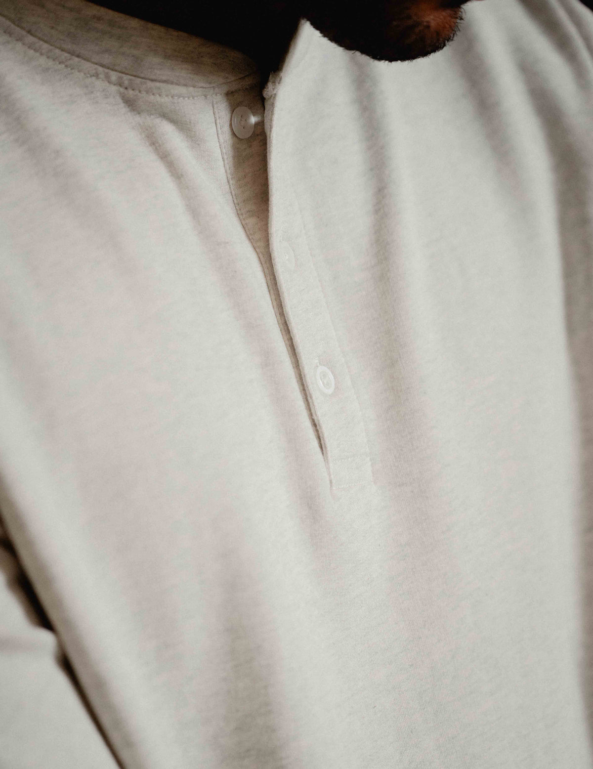 Heavy Henley - Melange Grey