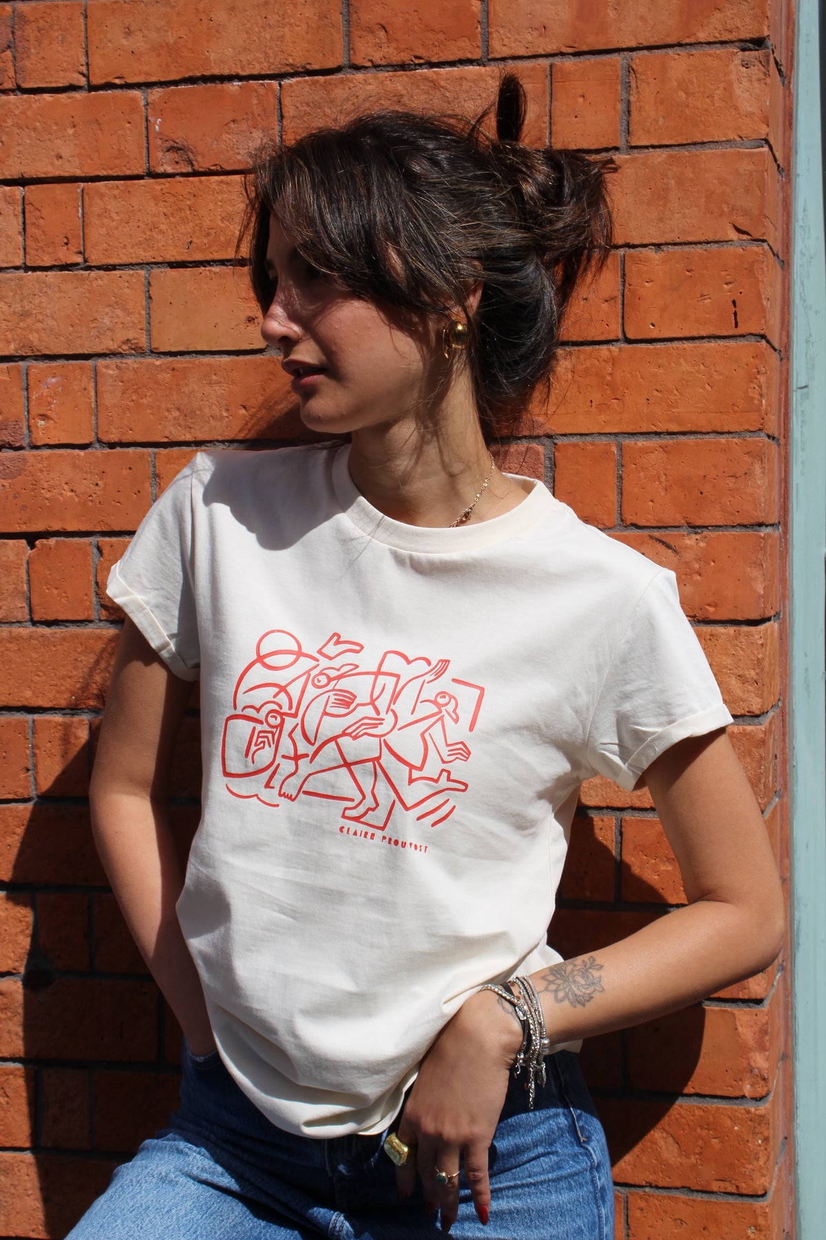 Rolled Sleeve Tee - Dancer by Claire Prouvost