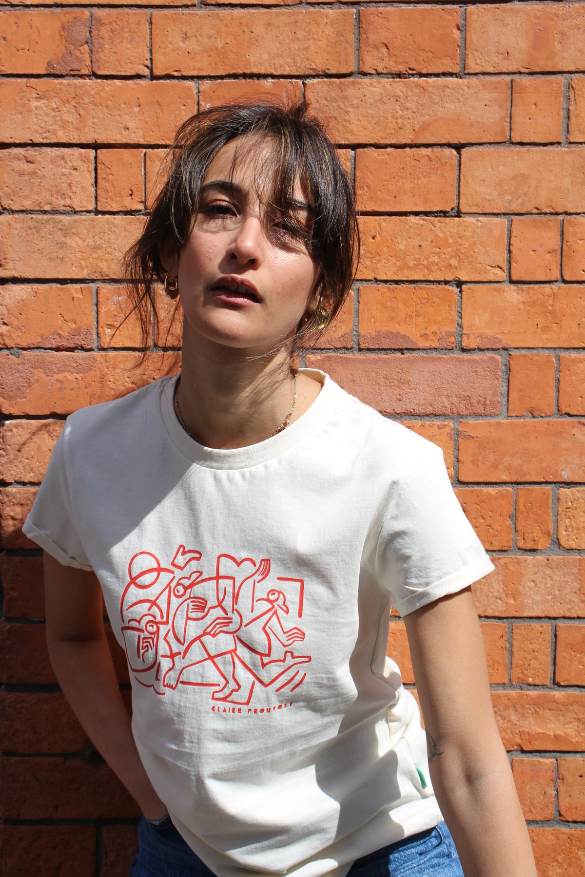 Rolled Sleeve Tee - Dancer by Claire Prouvost