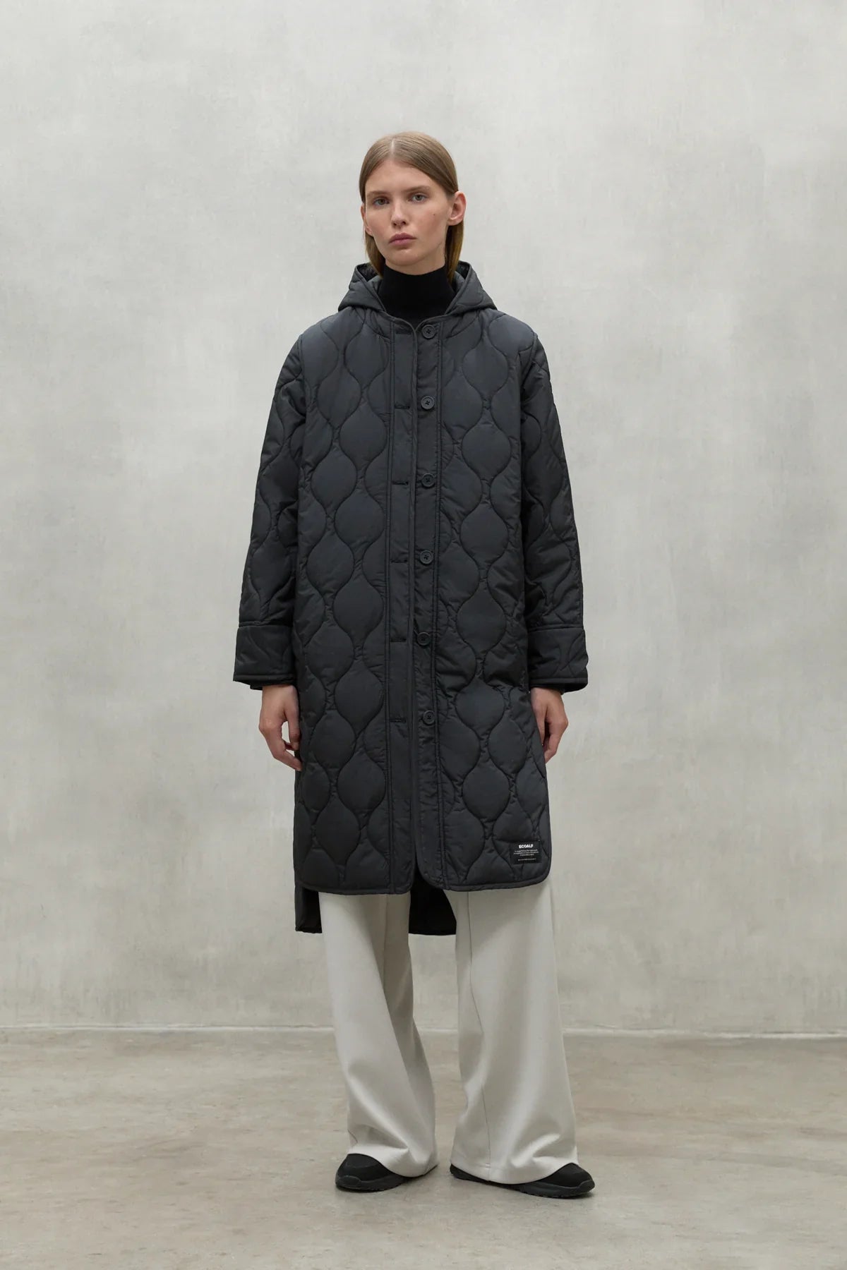 DARK GREY LEZNA COAT WITH HOOD