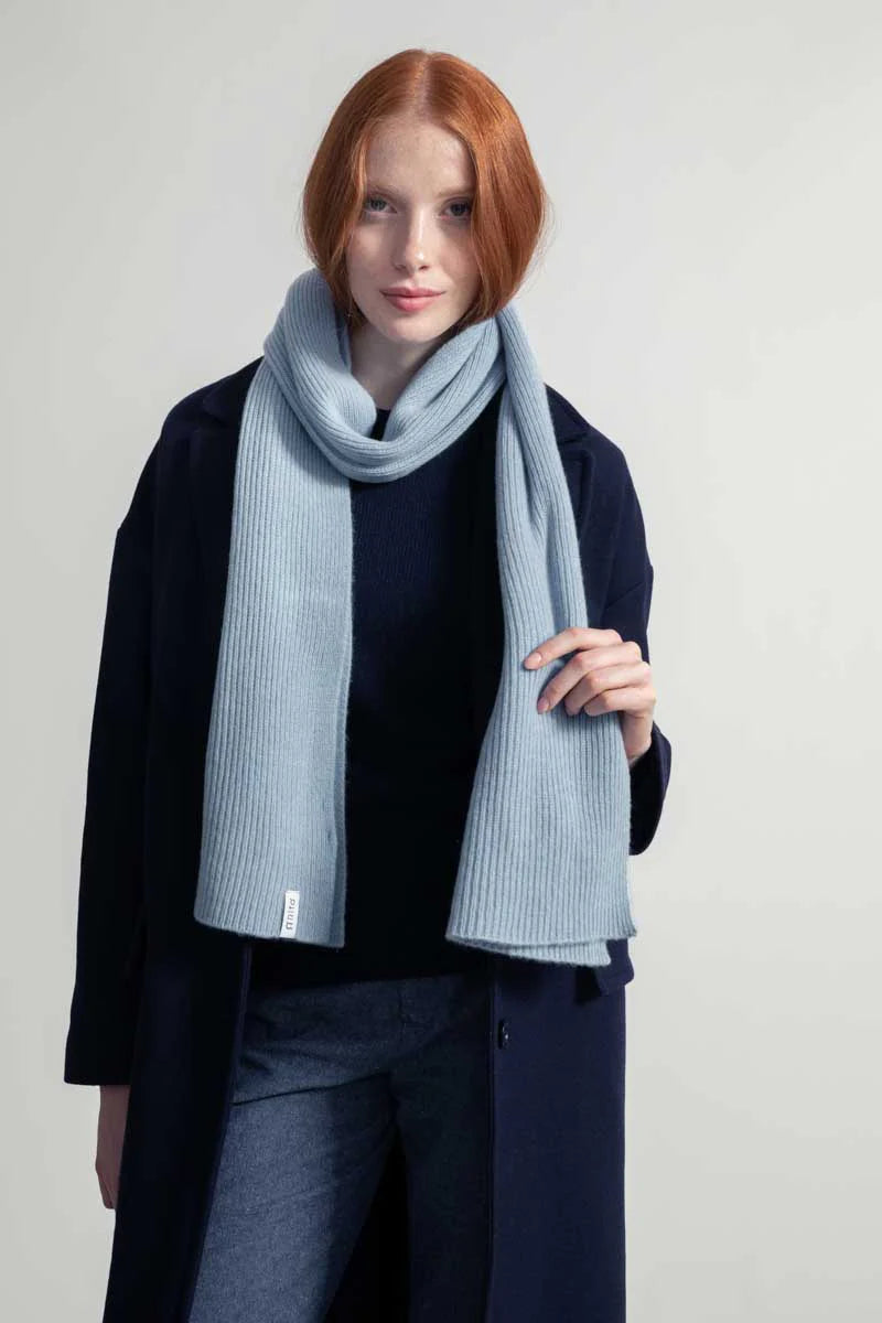 Recycled Cashmere Scarf Federico - Dusty Blue