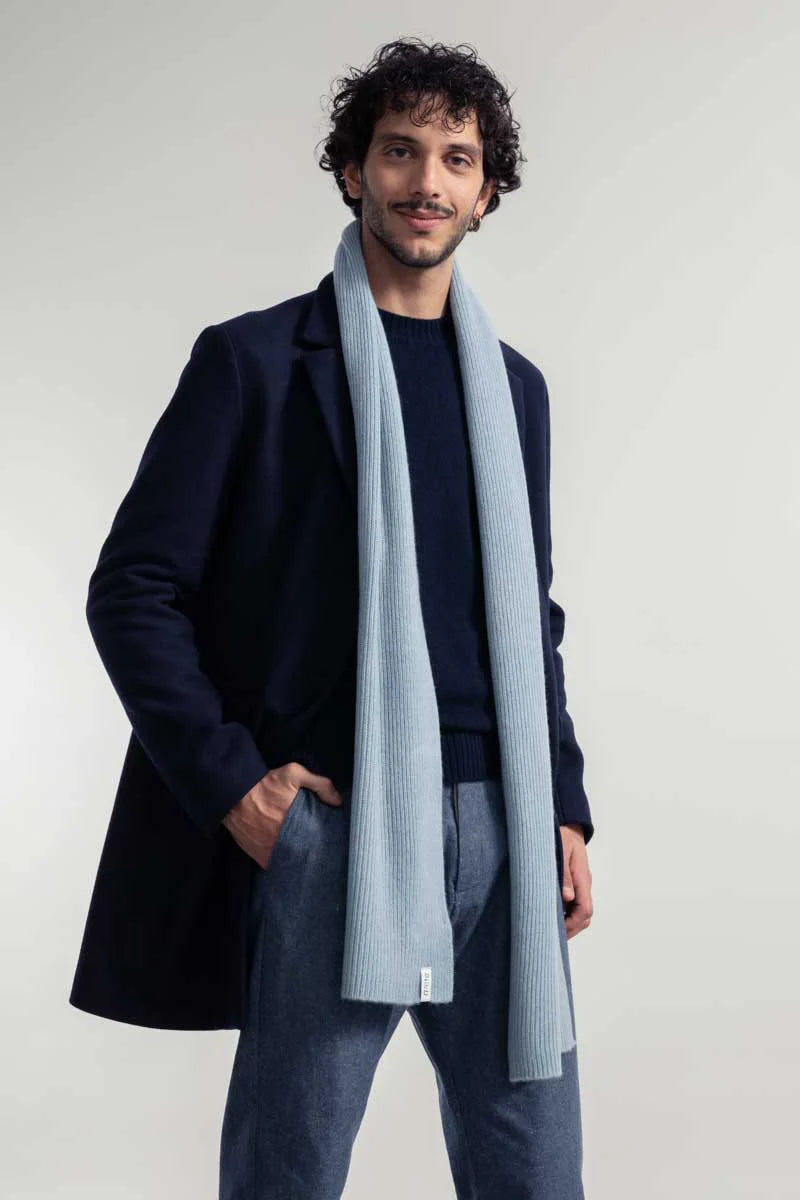 Recycled Cashmere Scarf Federico - Dusty Blue