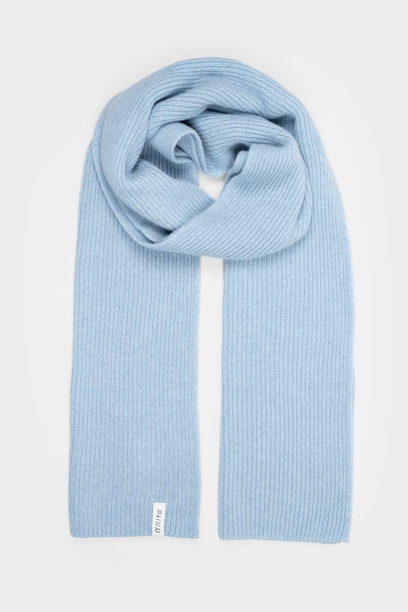 Recycled Cashmere Scarf Federico - Dusty Blue